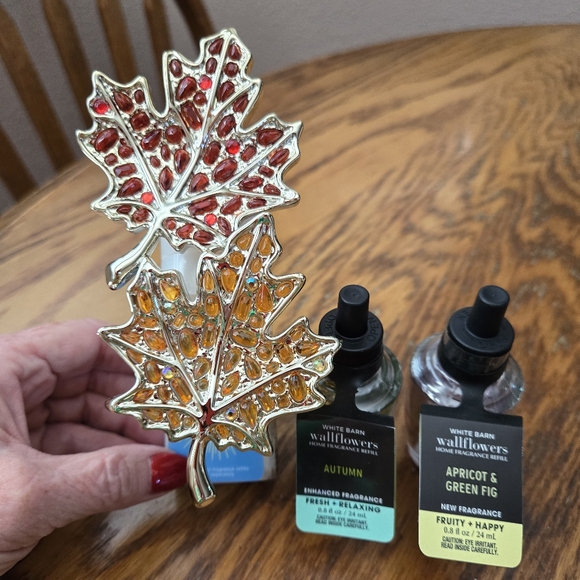 πBOGO 50%π‘πNWTβΌοΈBBW Chunky Gem Leaves Plug-in Nightlight w/ Fragrance Refills - Picture 3 of 15